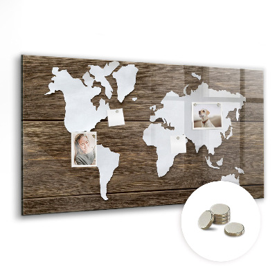 Magnetická tabule Mapa světa na deskách