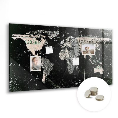 Magnetická tabule Dolar na mapě světa