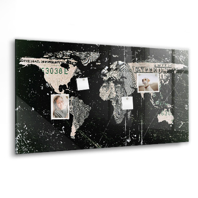 Magnetická tabule Dolar na mapě světa