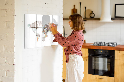 Popisovatelná magnetická tabule Barevná mapa s písmeny