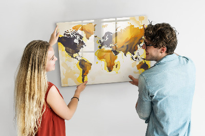 Magnetická psací tabule Abstraktní mapa světa