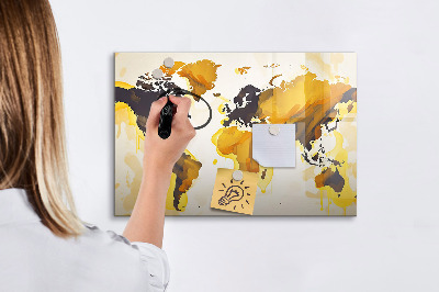 Magnetická psací tabule Abstraktní mapa světa