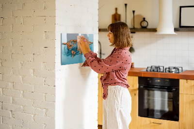 Popisovatelná magnetická tabule Abstraktní mapa světa