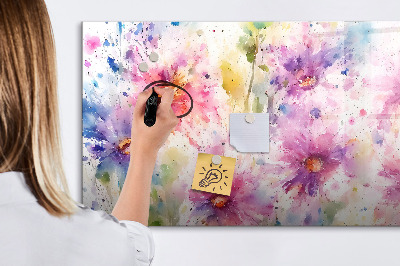 Magnetická psací tabule Malované květiny