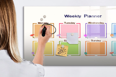 Magnetická kreslící tabule pro děti Týdenní plánovač