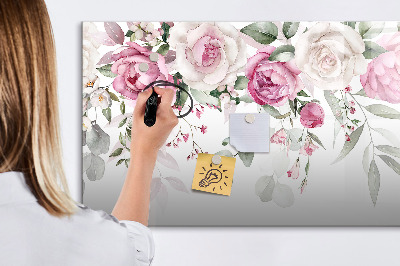 Magnetická psací tabule Akvarelové růže