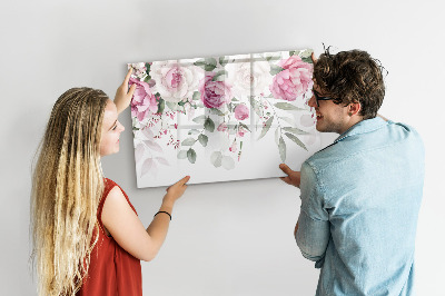 Magnetická psací tabule Akvarelové růže