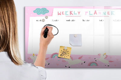 Magnetická kreslící tabule pro děti Týdenní plánovač pro děti