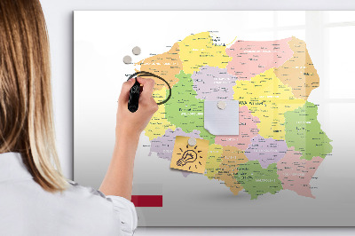 Popisovatelná magnetická tabule Mapa Polska