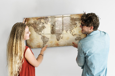Popisovatelná magnetická tabule Stará mapa světa