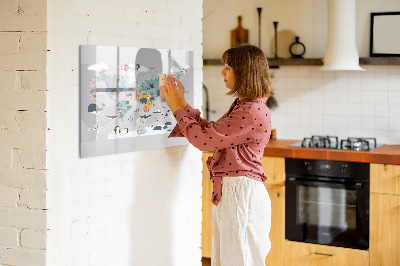 Popisovatelná magnetická tabule Kreslená mapa