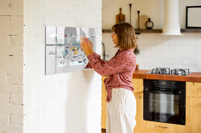 Popisovatelná magnetická tabule Kreslená mapa