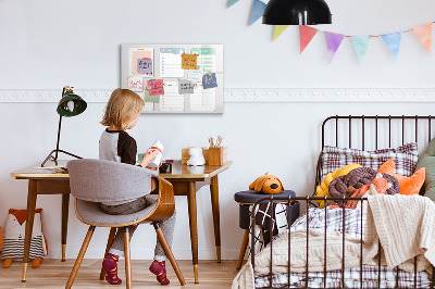 Popisovatelná magnetická tabule Barevné poznámky