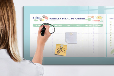 Popisovatelná magnetická tabule Plánovač jídla