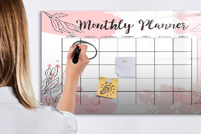 Magnetická kreslící tabule pro děti Růžový měsíční plánovač