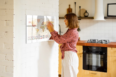 Popisovatelná magnetická tabule Projekt mapy světa