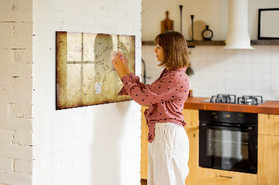 Popisovatelná magnetická tabule Stará mapa světa