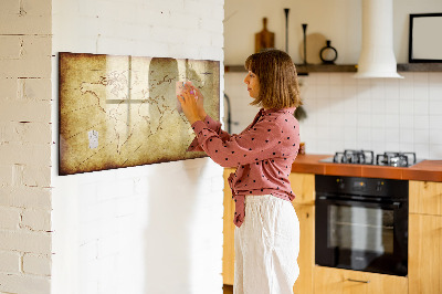 Popisovatelná magnetická tabule Stará mapa světa