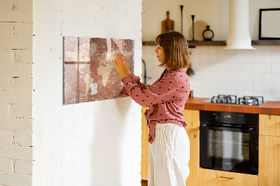 Magnetická kreslící tabule pro děti Mapa světa na cihle