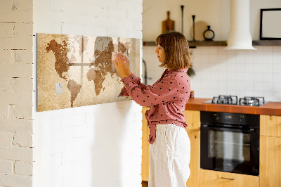 Magnetická kreslící tabule pro děti Mapa světa ve starém stylu