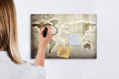 Magnetická psací tabule Mapa světa