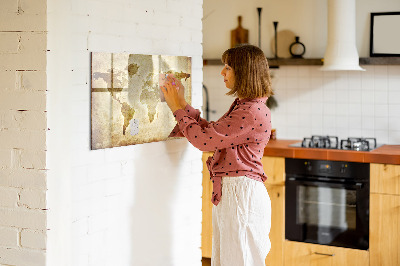 Popisovatelná magnetická tabule Stará mapa světa