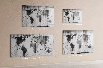 Magnetická kreslící tabule pro děti Mapa světa na dřevě