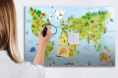 Popisovatelná magnetická tabule Kulturní mapa světa
