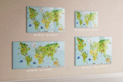 Popisovatelná magnetická tabule Kulturní mapa světa