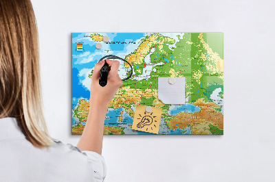 Magnetická kreslící tabule pro děti Zeměpisná mapa světa