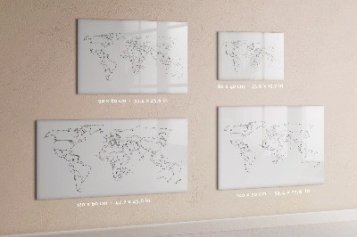 Magnetická psací tabule Obrysová mapa světa