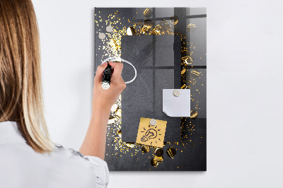 Popisovatelná magnetická tabule Zlaté konfety
