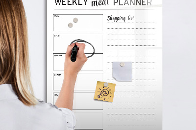 Magnetická kreslící tabule pro děti Týdenní plánovač jídla