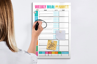 Magnetická psací tabule Týdenní plánovač jídla