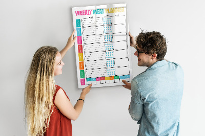 Magnetická psací tabule Týdenní plánovač jídla