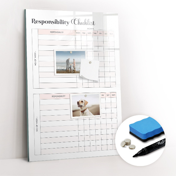 Magnetická psací tabule Kontrolní seznam odpovědnosti