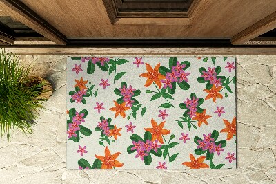 Venkovní rohože před dveře Floristický motiv
