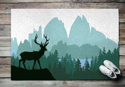 Velká venkovní rohožka Lesní scenérie s jeleny