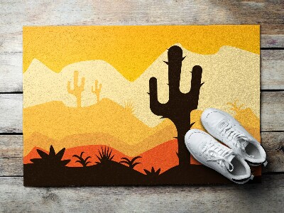 Venkovní rohožka před dveře Kaktus v poušti