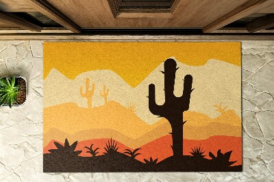 Venkovní rohožka před dveře Kaktus v poušti