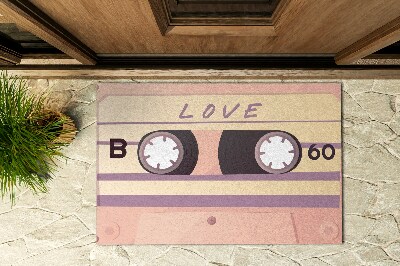 Venkovní rohože před dveře Retro kazeta Love